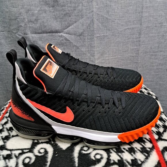 %Size 17 Nike LeBron 16 Tech Challenge Hot Lava Black CI1521-001 WORN ONCE  A 12 main image 12